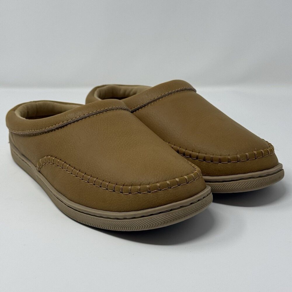 My Slippers Womens Sz 8 Tan Faux Leather My Pillow Memory Foam 74472-04 Like Nw
